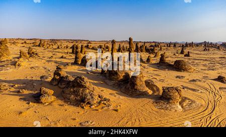 Aerials of the Algharameel rock formations, Al Ula, Kingdom of Saudi ...