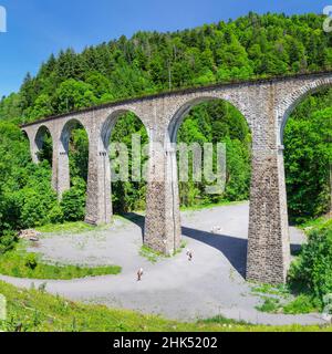 Ravenna Bridge, Viaduct of Hollentalbahn train, Breitnau, Hollental Valley, Black Forest, Baden-Wurttemberg, Germany, Europe Stock Photo