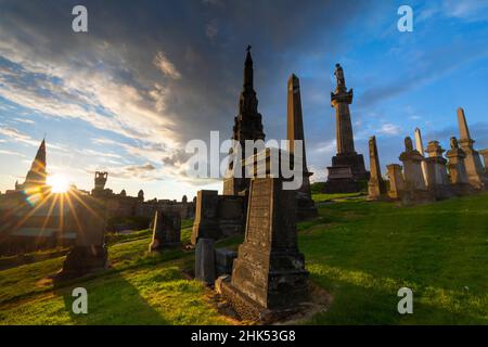 Glasgow Necropolis, Victorian Cemetery, Glasgow, Scotland, United Kingdom, Europe Stock Photo