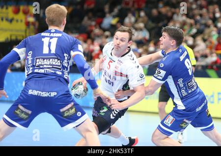 during the EHF Men's Euro 2022, Handball Placement Match 5/6 between Iceland and Norway on January 28, 2022 at Budapest Multifunctional Arena in Budapest, Hungary - Photo Laurent Lairys / DPPI Stock Photo