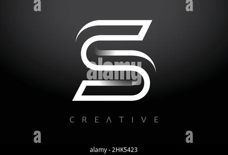 S Logo Letter Icon monogram. s Letter Design with White Line monogram and minimalist Modern Creative Look Vector Illustration. Stock Vector