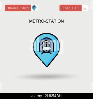 Metro-station Simple vector icon. Stock Vector