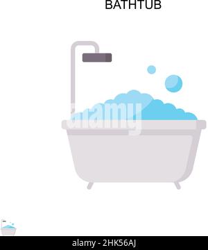 Bathtub Simple vector icon. Illustration symbol design template for web mobile UI element. Stock Vector