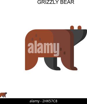 Grizzly bear Simple vector icon. Illustration symbol design template for web mobile UI element. Stock Vector