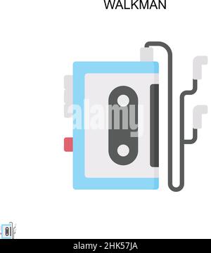 Walkman Simple vector icon. Illustration symbol design template for web mobile UI element. Stock Vector
