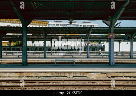 Bucharest, Romania - July 27, 2019 : North Railway Station (Gara de Nord) Stock Photo