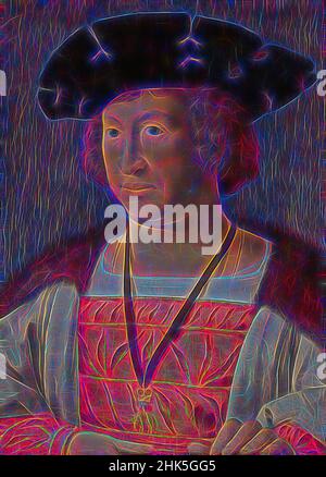 Inspired by Portrait of Floris van Egmond 1469-1539, Jan Gossaert, 1519, Reimagined by Artotop. Classic art reinvented with a modern twist. Design of warm cheerful glowing of brightness and light ray radiance. Photography inspired by surrealism and futurism, embracing dynamic energy of modern technology, movement, speed and revolutionize culture Stock Photo