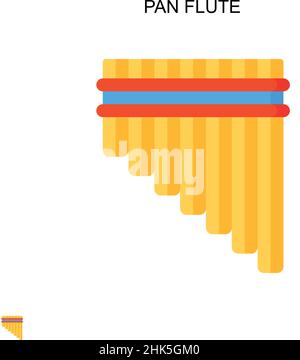 Pan flute Simple vector icon. Illustration symbol design template for web mobile UI element. Stock Vector