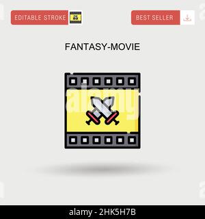 Fantasy-movie Simple vector icon. Stock Vector