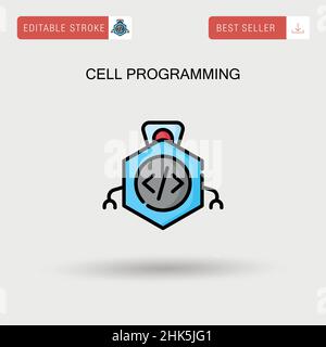 Cell programming Simple vector icon. Stock Vector
