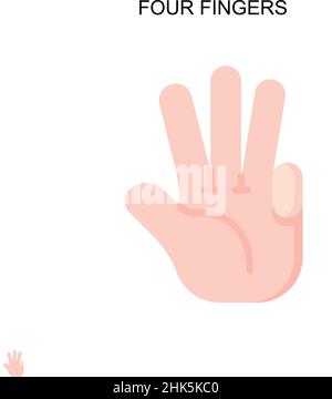 Four fingers Simple vector icon. Illustration symbol design template for web mobile UI element. Stock Vector