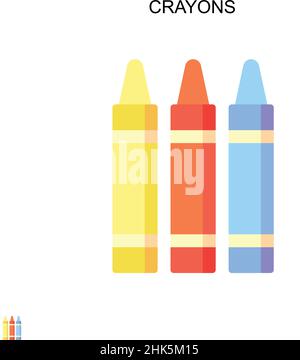 Crayons Simple vector icon. Illustration symbol design template for web mobile UI element. Stock Vector