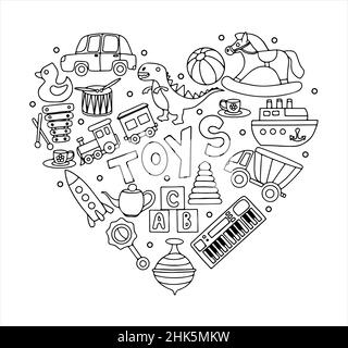 cute set of different sketch things for children. hand-drawn illustration  Stock Vector Image & Art - Alamy