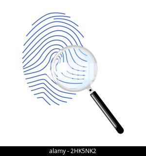 Fingerprint isolated on white background. Investigation crime. Security access concept . Vector illustration design. Stock Vector