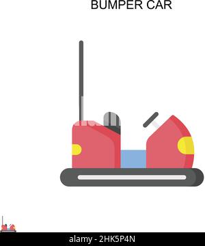 Bumper car Simple vector icon. Illustration symbol design template for web mobile UI element. Stock Vector