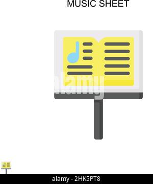 Music sheet Simple vector icon. Illustration symbol design template for web mobile UI element. Stock Vector