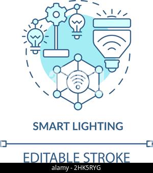 Smart lighting turquoise concept icon Stock Vector