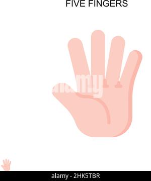 Five fingers Simple vector icon. Illustration symbol design template for web mobile UI element. Stock Vector
