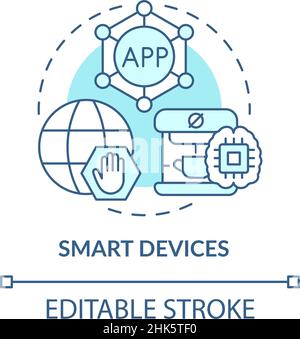 Smart devices turquoise concept icon Stock Vector