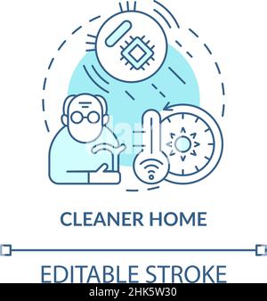 Cleaner home turquoise concept icon Stock Vector