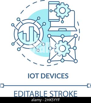 Iot devices turquoise concept icon Stock Vector