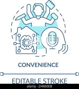 Convenience turquoise concept icon Stock Vector