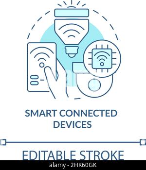 Smart connected devices turquoise concept icon Stock Vector