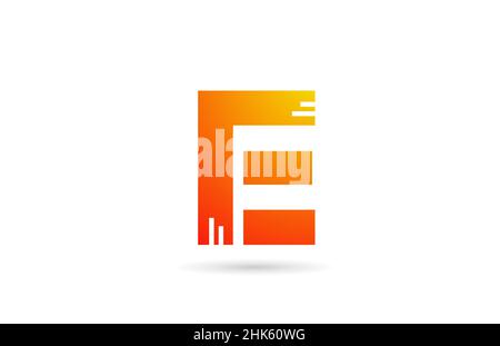 E orange gradient alphabet letter logo icon design. Creative template for business Stock Vector