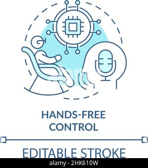 Hands-free control turquoise concept icon Stock Vector