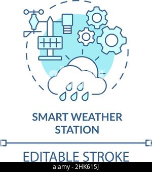 Smart weather station turquoise concept icon Stock Vector