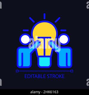New ideas pixel perfect RGB color icon for dark theme Stock Vector