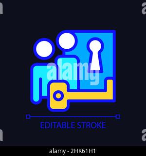 Problem solving pixel perfect RGB color icon for dark theme Stock Vector