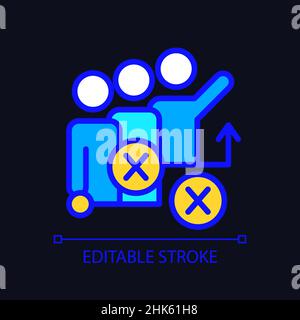 Brainstorming pixel perfect RGB color icon for dark theme Stock Vector