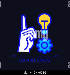 Generate new idea pixel perfect RGB color icon for dark theme Stock Vector