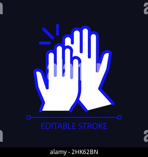 High five pixel perfect RGB color icon for dark theme Stock Vector