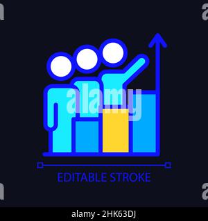 Progress monitoring pixel perfect RGB color icon for dark theme Stock Vector