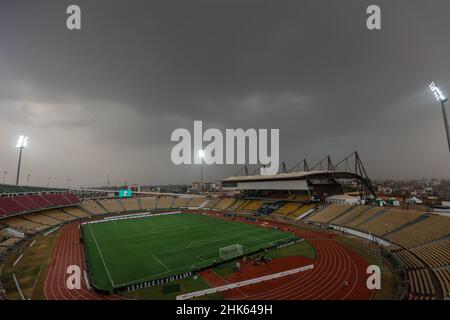 CAMEROON, Yaounde, 02 February 2022 - A general view of the stadium during the Africa Cup of Nations play offs semi final match between Burkina Faso and Senegal at Stade Ahmadou Ahidjo, Cameroon, 02/02/2022/ Photo by Soccer Images Stock Photo