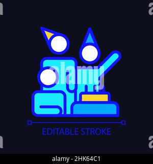 Time to celebrate pixel perfect RGB color icon for dark theme Stock Vector
