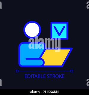 Individual tasks pixel perfect RGB color icon for dark theme Stock Vector