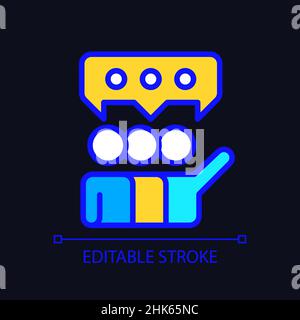 Groupthink pixel perfect RGB color icon for dark theme Stock Vector