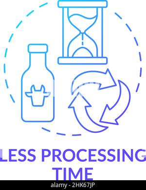 Less processing time blue gradient concept icon Stock Vector