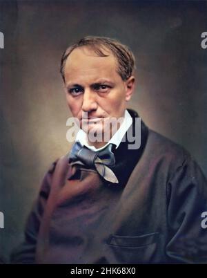 Charles Baudelaire (French poet, critic, and writer, 1821-1867) 1863 by Etienne Carjat French Stock Photo