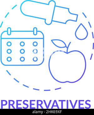 Preservatives blue gradient concept icon Stock Vector