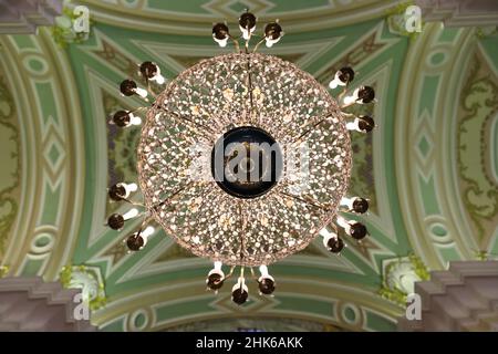 Details of chandelier in orthodox russian cathedral in St. Petersburg Stock Photo