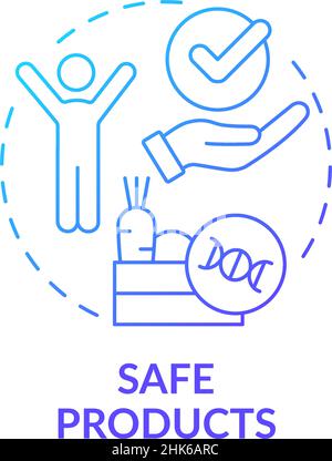 Safe products blue gradient concept icon Stock Vector