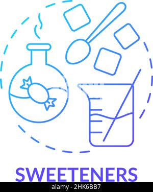 Sweeteners blue gradient concept icon Stock Vector