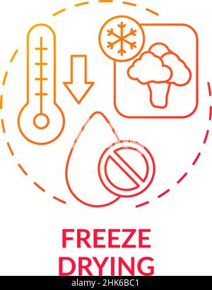 Freeze drying red gradient concept icon Stock Vector