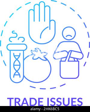 Trade issues blue gradient concept icon Stock Vector
