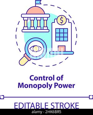 Control of monopoly power concept icon Stock Vector