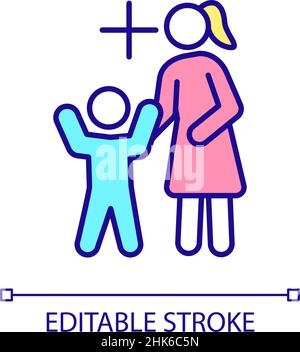 Child under parental control RGB color icon Stock Vector